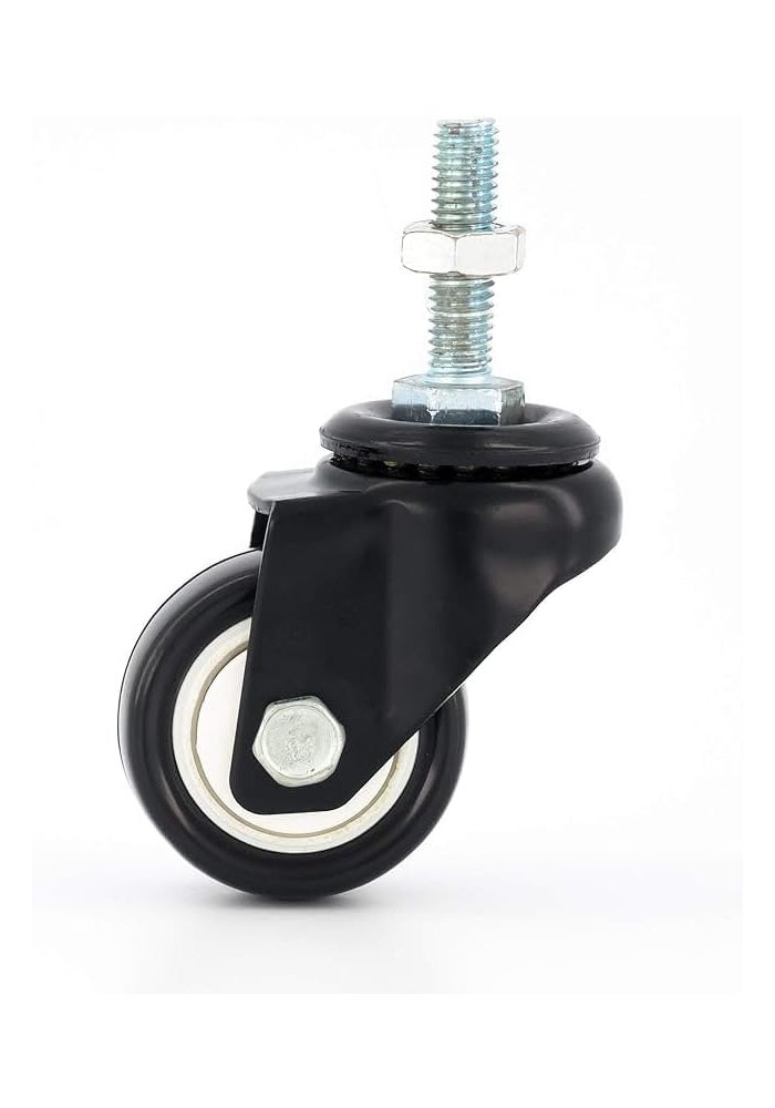 درافل عجلات دورافيل شديدة التحمل، 4 عجلات دوارة مزودة بمكابح - قدرة تحمل 200 كجم، عجلات دوارة من مطاط البولي يوريثان بقطر 40 مم - Image 4